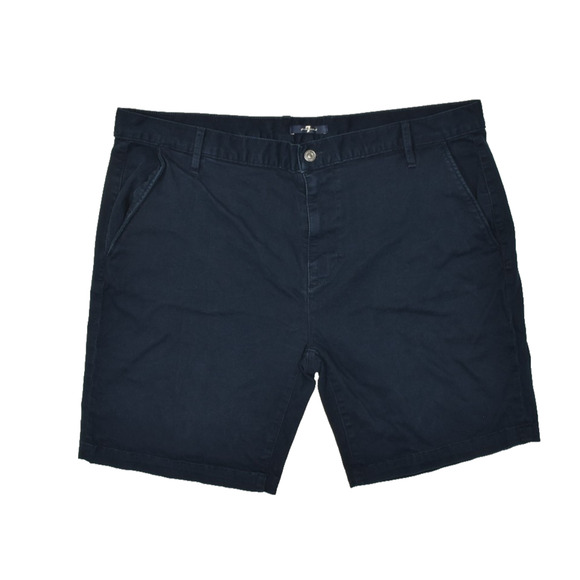 Men's 7 For All Mankind Blue Chino Shorts Size 40 Stretch Dark Blue - Picture 1 of 8